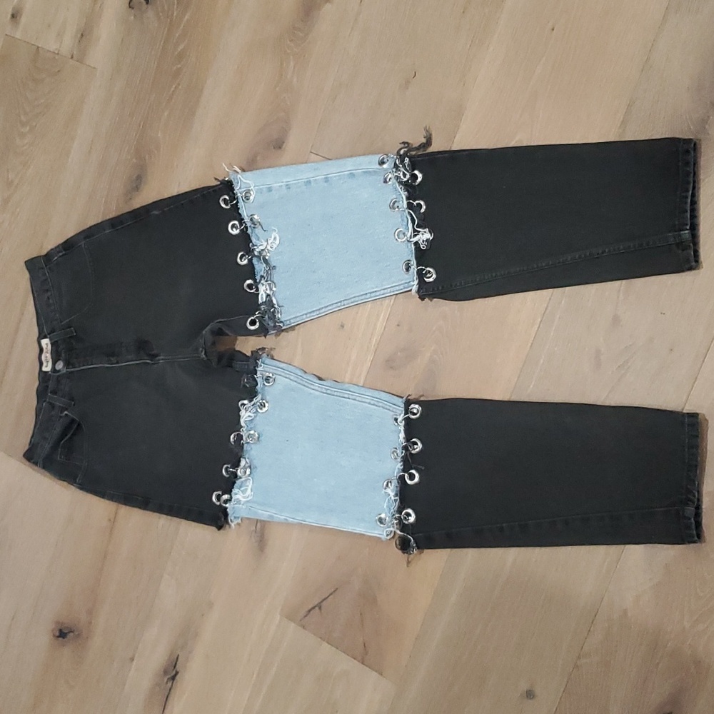 Guess Women's 30 DIY Distressed Jeans with Multi-Panel Denim